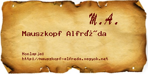 Mauszkopf Alfréda névjegykártya